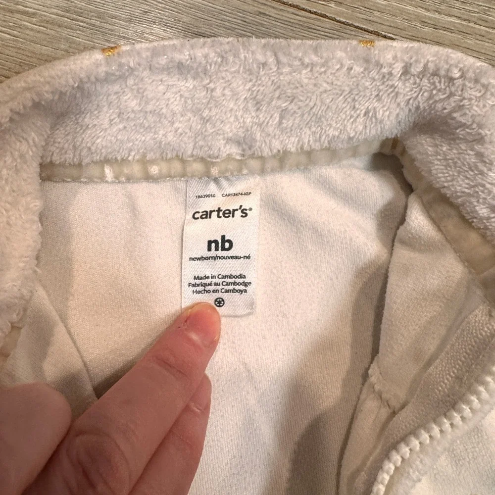 Lot of 2 Carters‎ Newborn Baby Girls Fleece Pajamas Sleepers Loungers